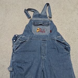 Vintage Pooh Denim Overalls Bib Overalls Winnie The Pooh Piglet Bees Adult sz M